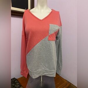 Steve Madden Coral and Gray Tunic Top